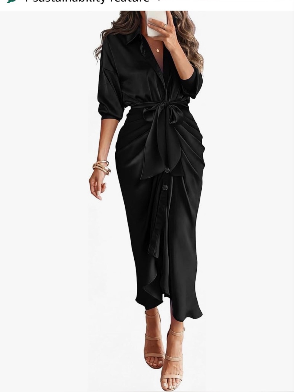 Long black shirt dress